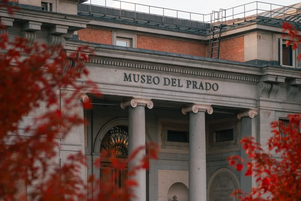 The neoclassical facade of the Museo del Prado in Madrid