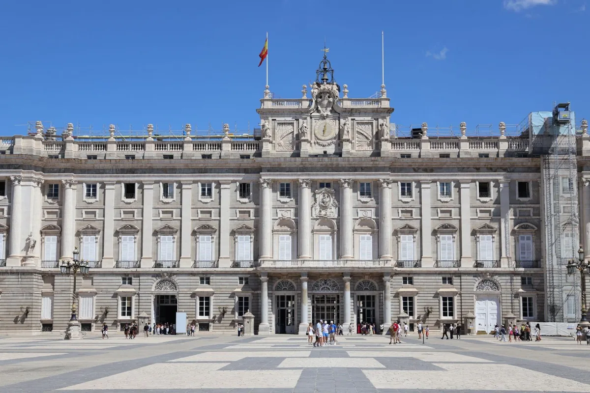 The Royal Palace of Madrid exterior on a sunny day